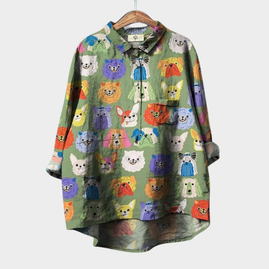 Wendy - Stijlvolle En Modieuze Blouse Met Dierenprint
