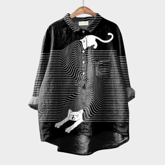Samantha - Nieuwe 3D-Geprinte Retro Blouse