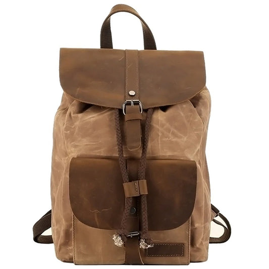 Andrea - Leather canvas Backpack 1 + 1 GRATIS
