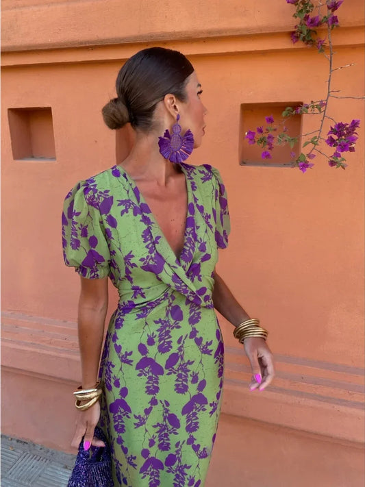 Amy - Elegante Groene Jurk voor Vrouwen 1 + 1 GRATIS